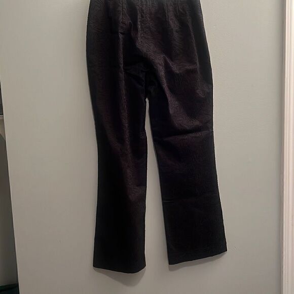 Talbots Collection Women's Black Swirl Textured Wide Leg Dress Pants Size 10 - Picture 6 of 8